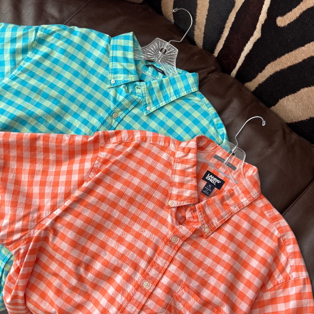 NEW 2 Lands' End Short Sleeve Button Down Shirts NWOT Traditional Fit - Picture 11 of 16